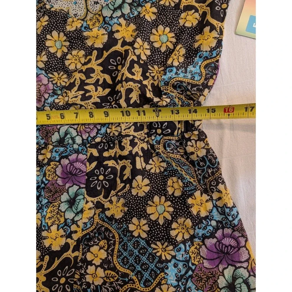 The Warm Store 100% Cotton Romper Women's Size 1 Sm Long Sleeve‎ Tie Back Boho